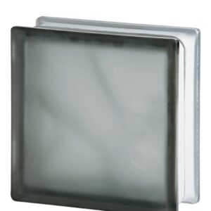 Caramida De Sticla Gri Cenusiu Pentru Interior sau Exterior, Culoare Delicata, Model Wave Sablat, 19x19x8cm