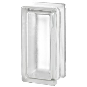 Caramida De Sticla Jumatate Mata Pentru Interior Sau Exterior, Model Arctic, 19x9x8cm