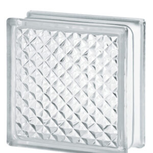 Caramida De Sticla Transparenta Pentru Interior Sau Exterior, Model Inca, 19x19x8cm