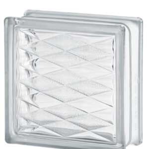 Caramida De Sticla Transparenta Pentru Interior Sau Exterior, Model Lozenge, 19x19x8cm