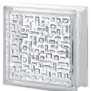 Caramida De Sticla Transparenta Pentru Interior Sau Exterior, Model Maya, 19x19x8cm