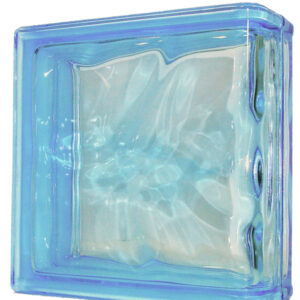 Caramida De Sticla Terminatie Liniara Azur, Pentru Interior Sau Exterior, Model Wave, 19x19x8cm