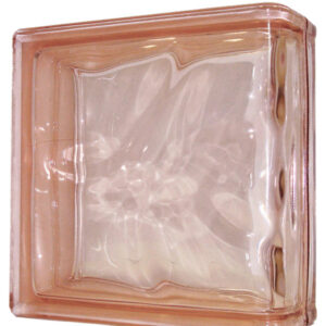 Caramida De Sticla Terminatie Liniara Roz, Pentru Interior Sau Exterior, Model Wave, 19x19x8cm